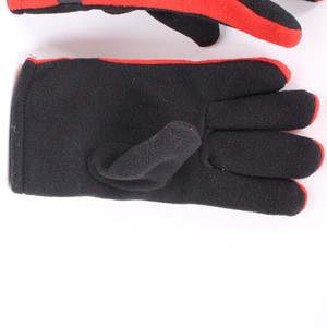 Women's Fleece Warm <b>Gloves</b> Winter Windproof Motorcycle Cycling <b>Red</b> Black Sport Logo Adjustable Strap - Product Image 3