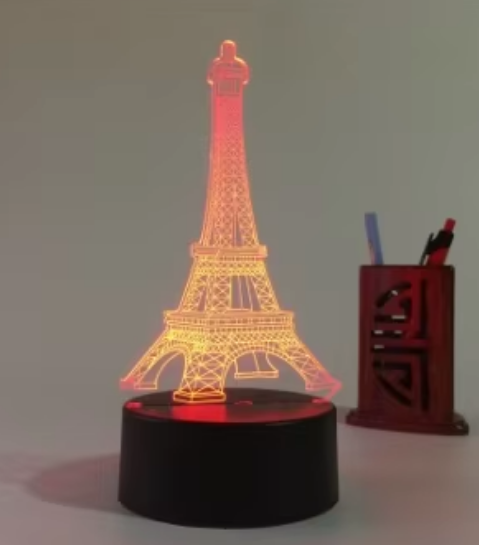 3Dイリュージョンロマンチックフランスパリエッフェル塔ナイト