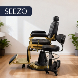 Ghế cắt tóc salon hiện đại bằng kim loại, xoay 360 độ, điều chỉnh độ cao, ghế da, chức năng massage dành cho thợ làm tóc - Product Image 4