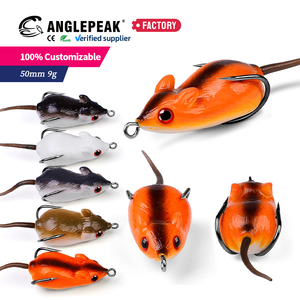 OEM ODM Señuelo de pesca de silicona de 50mm y 9g, suave, realista, tipo rata y rana artificial, para pesca en superficie de pez cabeza de serpiente, lubina y <span class=keywords><strong>lucio</strong></span> - Product Image 1