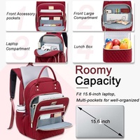 Sac à dos pour ordinateur portable 15,6 pouces, grande capacité, imperméable, avec sac isotherme pour repas, idéal pour les trajets professionnels