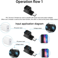 Adaptateur USB C 3.1 D3125 1 en 2, 10 Gbps, USB 3.1 Type C mâle vers USB C 3.1 et USB C 2.0 double femelle 90° °   Connecteur d'angle