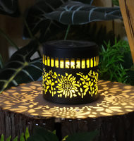 Lampe solaire à haute efficacité en fer forgé, motif Mandala, lampe décorative pour jardin, paysage, extérieur, étanche, lumière LED murale