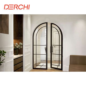 باب زجاجي مخصص على شكل قوس من سبائك الألومنيوم المطاوع، تصميم عصري على الطراز الفرنسي القديم، مناسب للشقق والمطابخ والفنادق - Product Image 4