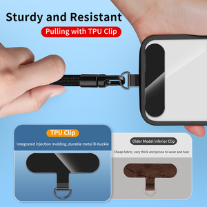 Phổ thời trang Polyester điện thoại di động dây buộc ngắn Wristlet Keychain Rope với điện thoại Tether vá cho điện thoại di động sử dụng - Product Image 3
