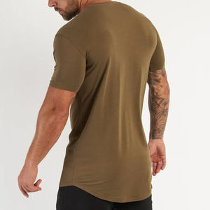 Summer New Fitness Sports Muscle Trend Casual Short Sleeve T-Shirt Gold Polyester/Cotton Material - Product Image 5