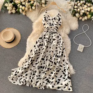 뜨거운 판매 여름 드레스 고품질 크로스 V 넥 섹시한 드레스 Vestidos 캐주얼 긴 어깨 슬림 잉크 발견 휴가 드레스
