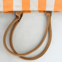 Sac fourre-tout imperméable doublé en faux coton et lin, grand sac à bandoulière rayé avec poignées en cordon pour la plage et les pique-niques