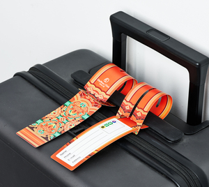 Impression personnalisée d'<span class=keywords><strong>étiquette</strong></span>s de bagages pour compagnies aériennes, nouveau design, <span class=keywords><strong>étiquette</strong></span> de <span class=keywords><strong>bagage</strong></span> pour avion, <span class=keywords><strong>étiquette</strong></span> de <span class=keywords><strong>bagage</strong></span> de <span class=keywords><strong>cabine</strong></span>, <span class=keywords><strong>étiquette</strong></span> de <span class=keywords><strong>bagage</strong></span> en tissu, impression numérique imperméable, code-barres - Product Image 2