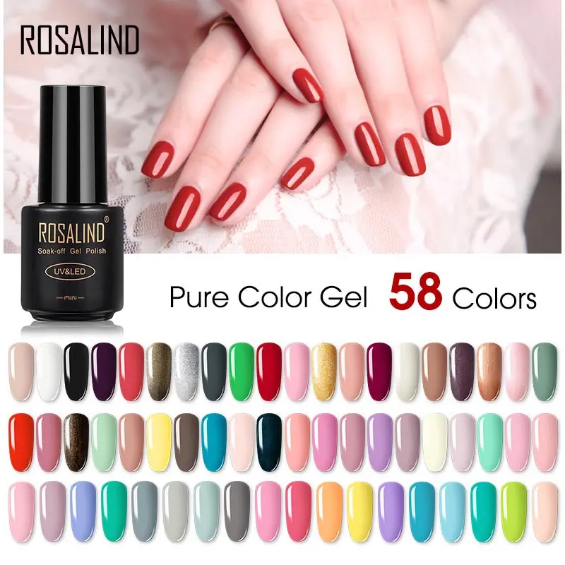 Rosalind Oem Nails Art Màu Gel Polish Nhãn Hiệu Riêng Gel Varnish Nails Lacquer Ngâm Tắt Uv/Led Light Gel Polish Đối Với Bán Buôn