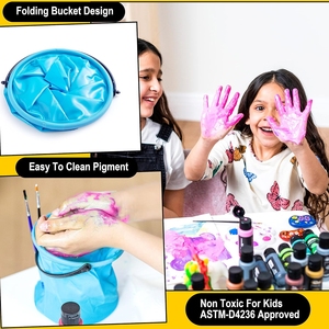 Ensemble <span class=keywords><strong>de</strong></span> <span class=keywords><strong>peinture</strong></span> tempera lavable 12 couleurs avec 6 pinceaux 2 palettes 1 seau <span class=keywords><strong>de</strong></span> lavage Non toxique Kit <span class=keywords><strong>de</strong></span> <span class=keywords><strong>peinture</strong></span> artisanale pour enfants - Product Image 6