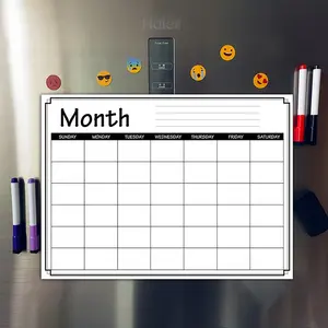 Erasable Whiteboard Custom Size Magnetic Monthly Calendar Dry Erase Whiteboard Sheet With Stain Resistant Surface For Kitchen Refrigerator