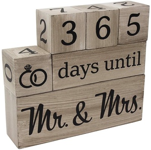 Calendario de cuenta regresiva de boda con acabado rústico, bloques de madera - Product Image 1