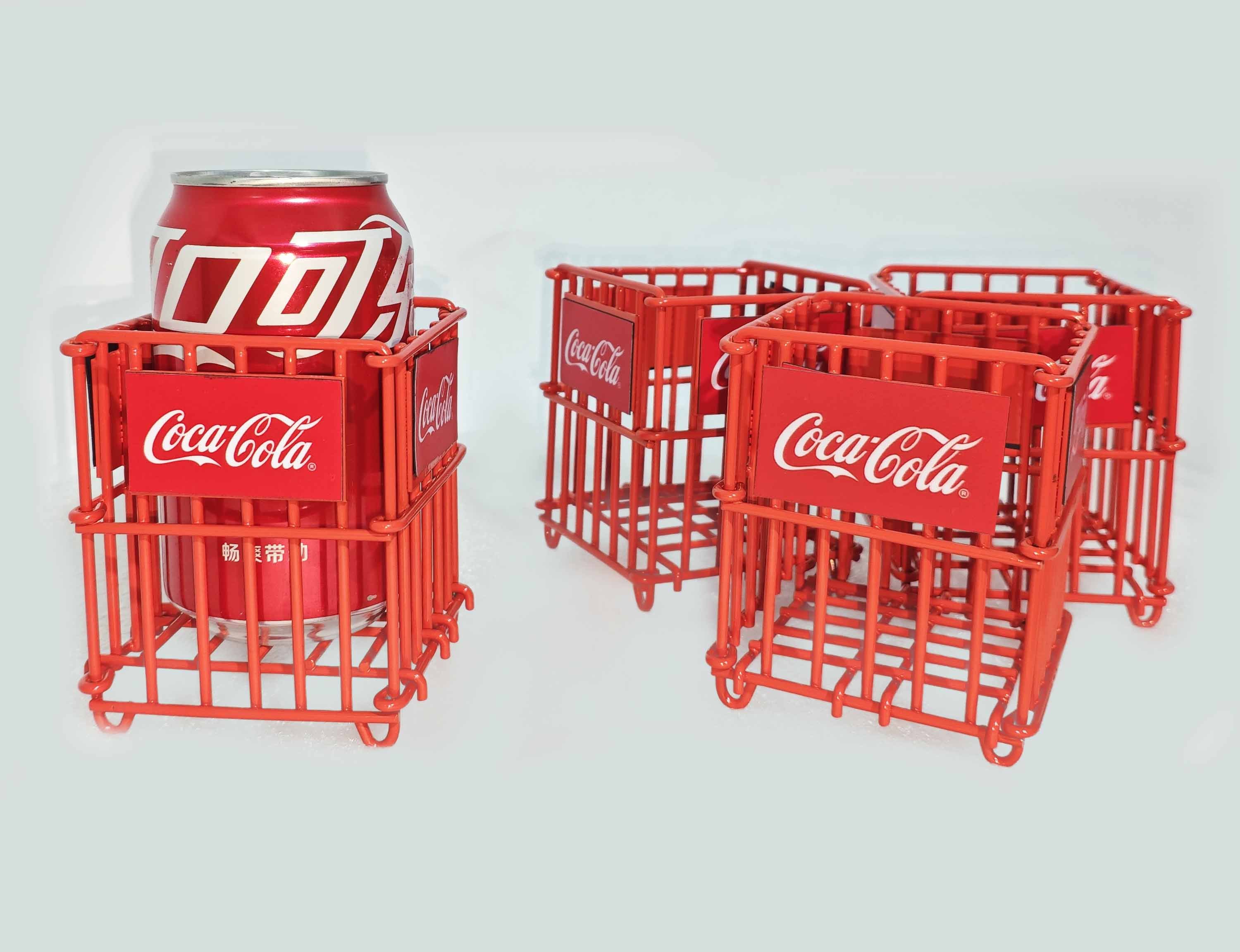 Cola Beverage Display Racks DIY Red Drinking Cans Metal Wire Basket Detachable Small Display Stand for Exhibition and Home — view 4