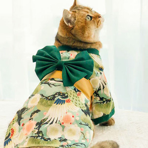 Nuevo estilo Kimono japonés ropa para mascotas perro gato General grúa <span class=keywords><strong>red</strong></span> rojo <span class=keywords><strong>Shiba</strong></span> <span class=keywords><strong>Inu</strong></span> perro pequeño Primavera Verano Otoño Invierno - Product Image 2