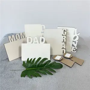 优质矩形光泽白色DIY毛坯硬板木质升华mdf板爸爸妈妈奶奶照片面板带支架