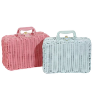 Panier de rangement en rotin plastique coloré tressé à la main pour pique-nique et cadeaux, idéal pour les cadeaux de naissance et les faveurs pour bébés et enfants - Vente en gros