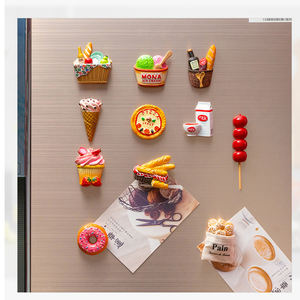 3D מקרר מגנט Creative מצחיק שרף מקרר מגנט המבורגר קרואסון סופגניות בית תפאורה - Product Image 6