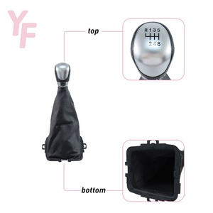 Pomo de Palanca de Cambios de 6 Velocidades Plateado con Funda de Cuero PU Negra para <span class=keywords><strong>Ford</strong></span> <span class=keywords><strong>Ecosport</strong></span> 2012-2022, Accesorios para Automóviles - Product Image 4