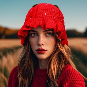 冬に適した女性用ヘッドシェイプ帽子ハロウィンクロシェ帽子おしゃれ無地レースエッジソフト - Product Image 5