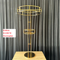 Support de fleurs en métal doré, vase de décoration de mariage, centre de table, présentoir de fleurs en or, arc en métal, décor de pièce d'événement de mariage