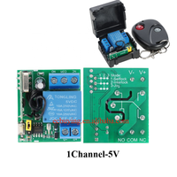 Module de relais sans fil à télécommande 433Mhz DC 5V 12V 1CH 2CH RF avec télécommande pour serrure électromagnétique de porte