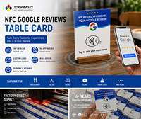 Autocollant NFC en époxy personnalisé, code QR pour les commentaires Google, étiquette adhésive imperméable, panneau pour les réseaux sociaux pour restaurant et café