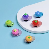 Lichtgevende schattige 3D fruit-schildpad schoenbedels cartoon dieren schoenaccessoires voor kinderen en volwassenen klompen sandalen decoratie DIY cadeau