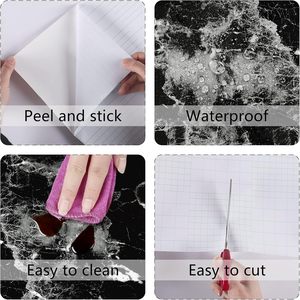 ORON Carta da Parati Nera di Lusso a Basso Prezzo, <span class=keywords><strong>Adesivi</strong></span> Murali 3D Autoadesivi, Pellicola in Vinile Effetto Marmo per Mobili da Cucina e Decorazione Casa - Product Image 3