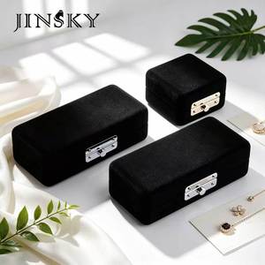 Jewelry Gift Packaging Box Velvet Lined with Snap Closure & Custom Logo for Necklaces <b>Rings</b> Pendants - Product Image 2