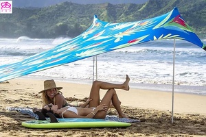 UPF50 + Mái Che Nắng Gia Đình Ngoài Trời Nhẹ Tiện Dụng Lều Bãi Biển Mái Che Nắng Mái Che Bật Lên Chống Gió Lều Bãi Biển Che Nắng - Product Image 3