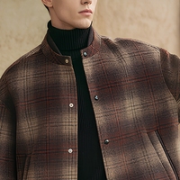 Veste matelassée à carreaux pour homme, coupe-vent, fermeture éclair, style bomber, vêtement d'extérieur décontracté pour l'hiver