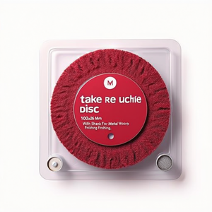 Disque de polissage rouge Ttake 100x26 mm avec tige pour la finition du métal et du bois - Product Image 2