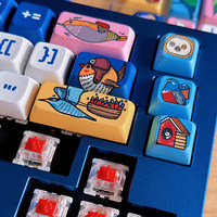 Capuchons de touches colorés style Phénix, profil Cherry/XDA/KCA, PBT Dye Sub pour clavier mécanique avec interrupteurs MX 61/64/68/104
