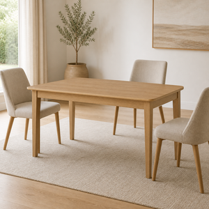 Table à manger extensible rectangulaire en bois massif, pliable, écologique, moderne et décontractée, pour la salle à manger à domicile, meubles de salle à manger, Vietnam - Product Image 3