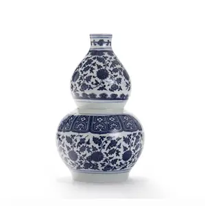 Jingdezhen bleu et blanc petits Vases en porcelaine gourde forme bouteille Vases pour la décoration de la maison vases en céramique pots de gingembre chine