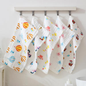 Toalla de Bebé Rectangular de Gasa de Algodón de Seis Capas, 25*50cm, con Diseño de Dibujos Animados Impresos, Tela Jersey, Toalla de Baño para Recién Nacidos, Fujian, China - Product Image 1