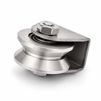 Galet de guidage silencieux en acier inoxydable en forme de V pour porte coulissante et fenêtre, roulement à billes simple, usage industriel