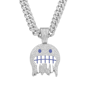 Pendentif Grimace Chaîne cubaine Hip Hop Diamant complet <span class=keywords><strong>Argent</strong></span> Or Bijoux Pendentif pour <span class=keywords><strong>homme</strong></span> Chaîne - Product Image 2