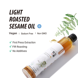 น้ำมันงาคั่วเกาหลีแท้สำหรับประกอบอาหาร บรรจุขวดแก้ว ขายส่ง - Product Image 4