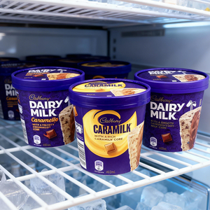 Tazón de papel ecológico de bambú kraft blanco personalizado para helado, en tamaños familiares de 6oz, 8oz, 12oz y 16oz, con tapa plana ventilada para compartir. - Product Image 1