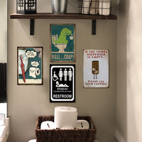 Juego de Letreros Metálicos Divertidos Vintage para Baño, Decoración Retro para Pared de Baño, Bar o Restaurante