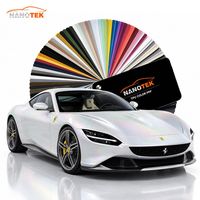 Film Vinyl PET Glossy untuk Pembungkus Mobil, Perubahan Warna, Pasokan Langsung Pabrik OEM, 300+ Warna, Pemasangan Kering, 1.52*16m, PET Laser Putih Matte