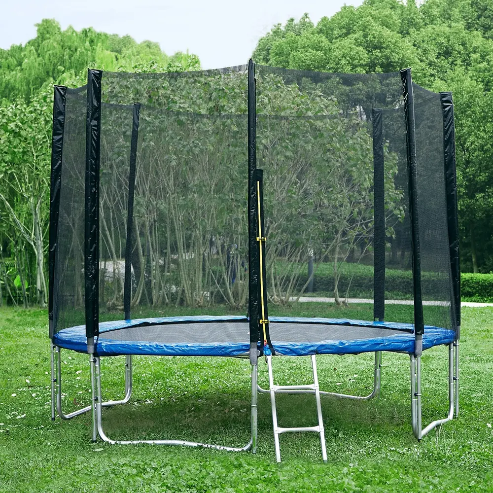 Funjump 10FT Qualitäts sicherung Profession elles rundes Indoor-Trampolin mit Sicherheits netz und Leiter