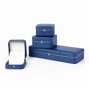 Minimalist Jewelry Set Box Luxury Flip Top PU <b>Leather</b> Jewelry Gift Box Velvet Insert Tray Embossing Custom Logo Factory Supply - Product Image 4