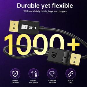 Câble DP 1.4 8K UHD 32,4 Gbps pour Home Cinéma, Jeux, Moniteur, Projecteur - Product Image 2