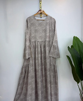 Robe Abaya Musulmane Décontractée à Col Ample, Motif Pois, Printemps-Été-Automne, Longue, en Polyester, Coupe Évasée, Infroissable