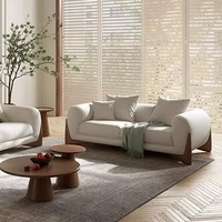 Juego de Sofás Modulares de Terciopelo de Diseño Moderno con Patas de Madera, Sofá Seccional Personalizado para Salas de Estar de Hoteles y Villas
