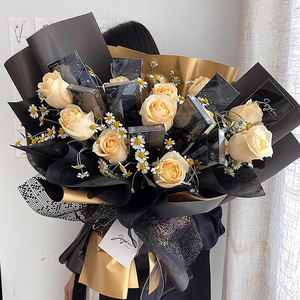 Cesto <span class=keywords><strong>di</strong></span> fiori in stile Euro all'ingrosso a due colori dorato in piena espansione e Bouquet <span class=keywords><strong>carta</strong></span> da imballaggio regalo in oro cartone regalo - Product Image 6