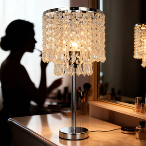 Dimmable Led pha lê Đèn bàn Kim Loại Cơ sở AC tương thích hiện đại có thể điều chỉnh mắt-chăm sóc thân thiện với môi cho phòng ngủ phòng khách - Product Image 1